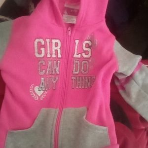 Pink and grey zip jacket for girls size 3t